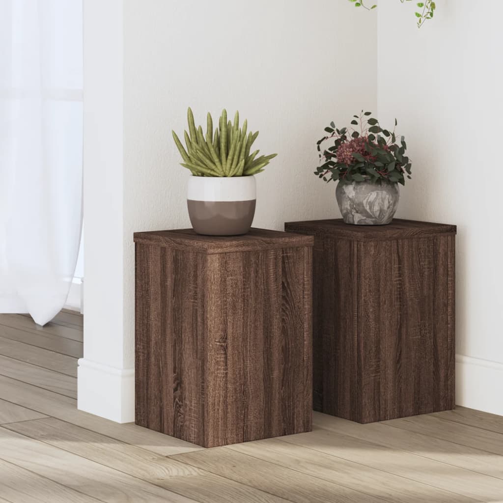 Supporti Per Piante 2 Pz Bianchi 30X30X50Cm Legno Multistrato
