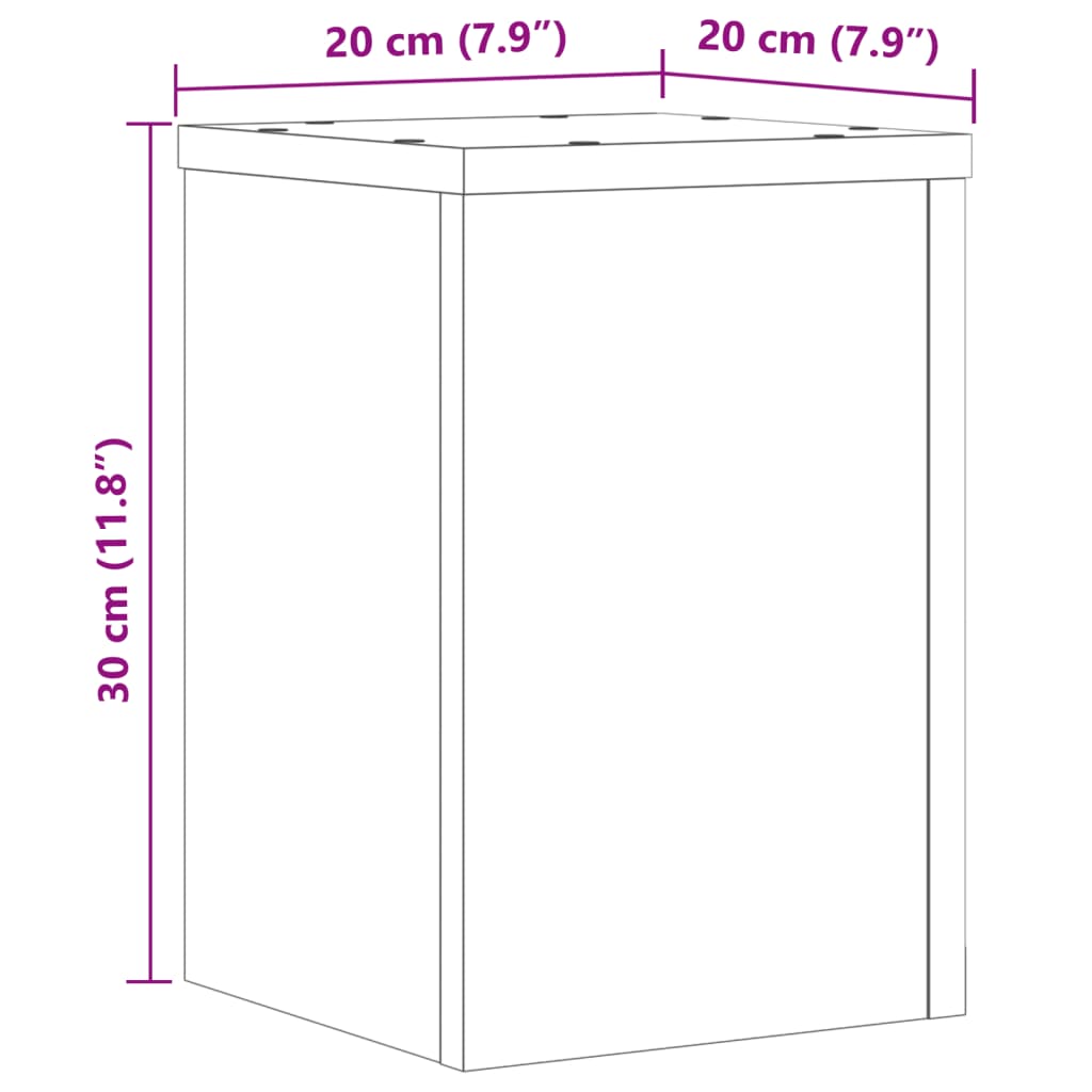 Supporti Per Piante 2 Pz Rovere 20X20X30 Cm In Multistrato