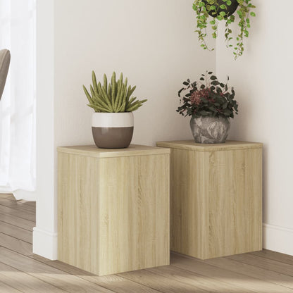 Supporti Per Piante 2 Pz Bianchi 30X30X50Cm Legno Multistrato