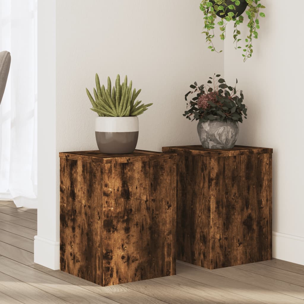 Supporti Per Piante 2 Pz Bianchi 30X30X50Cm Legno Multistrato