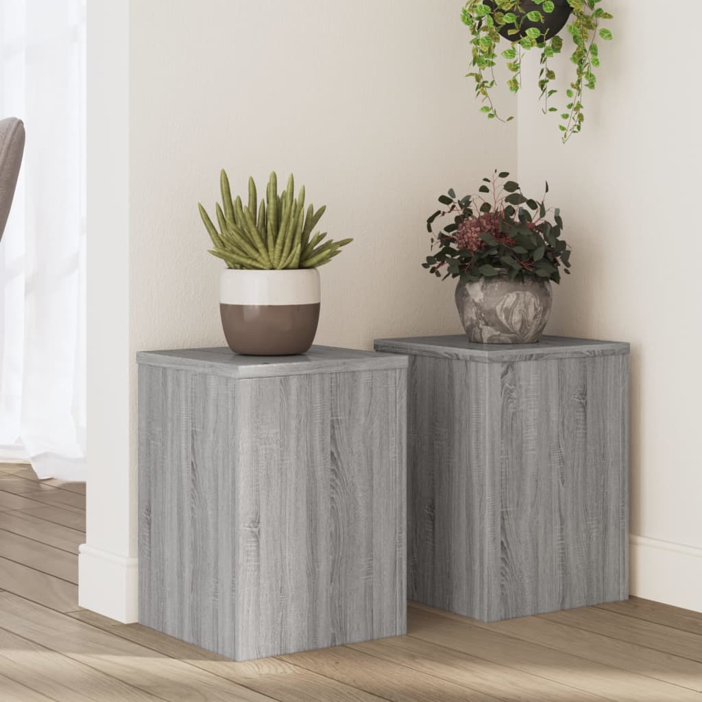 Supporti Per Piante 2 Pz Bianchi 30X30X50Cm Legno Multistrato