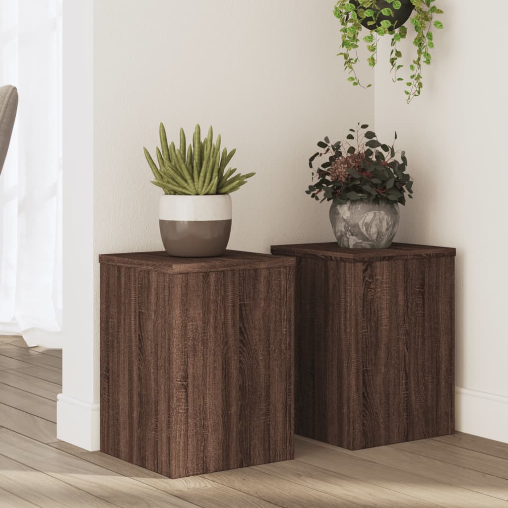 Supporti Per Piante 2 Pz Bianchi 30X30X50Cm Legno Multistrato