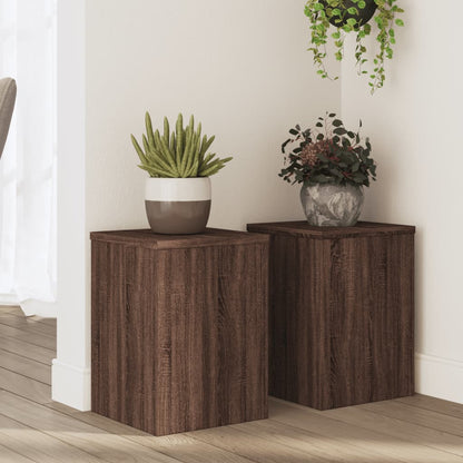 Supporti Per Piante 2 Pz Bianchi 30X30X50Cm Legno Multistrato