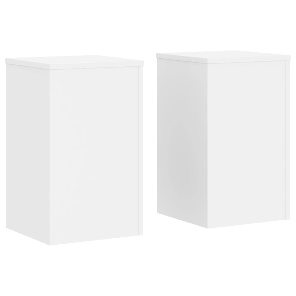 Supporti Per Piante 2 Pz Bianchi 30X30X50Cm Legno Multistrato