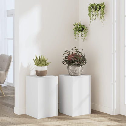 Supporti Per Piante 2 Pz Bianchi 30X30X50Cm Legno Multistrato