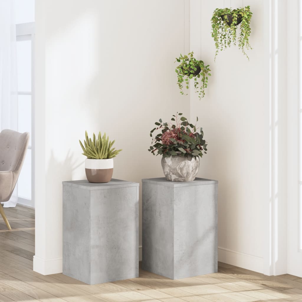 Supporti Per Piante 2 Pz Bianchi 30X30X50Cm Legno Multistrato
