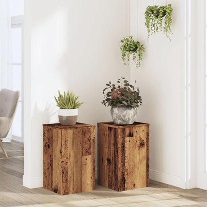 Supporti Per Piante 2 Pz Bianchi 30X30X50Cm Legno Multistrato