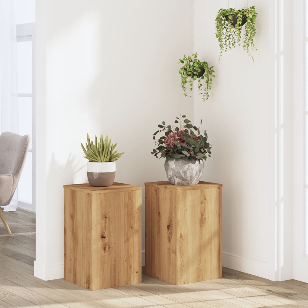 Supporti Per Piante 2 Pz Bianchi 30X30X50Cm Legno Multistrato