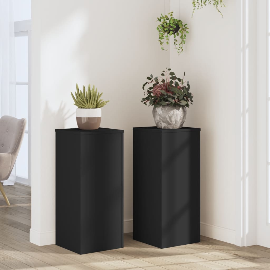 Supporti Per Piante 2 Pz Bianchi 30X30X50Cm Legno Multistrato