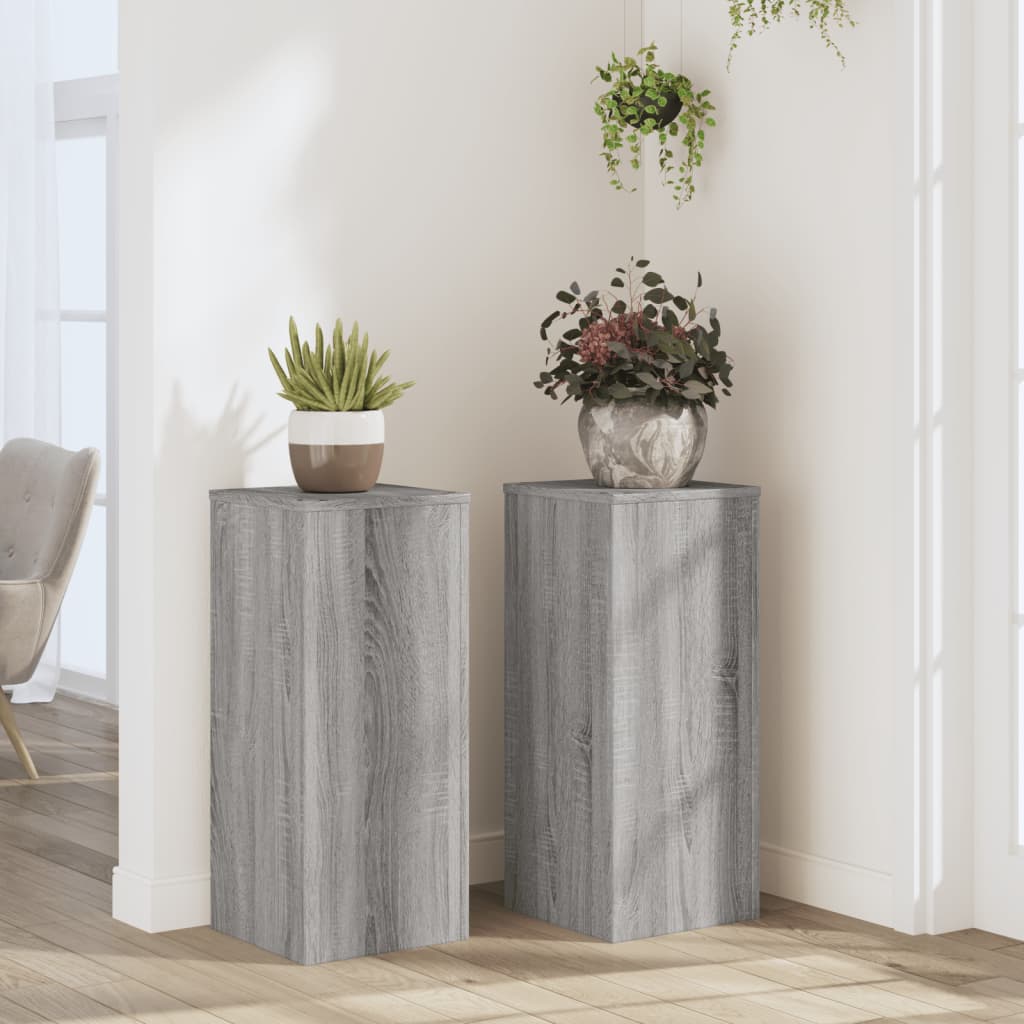 Supporti Per Piante 2 Pz Bianchi 30X30X50Cm Legno Multistrato