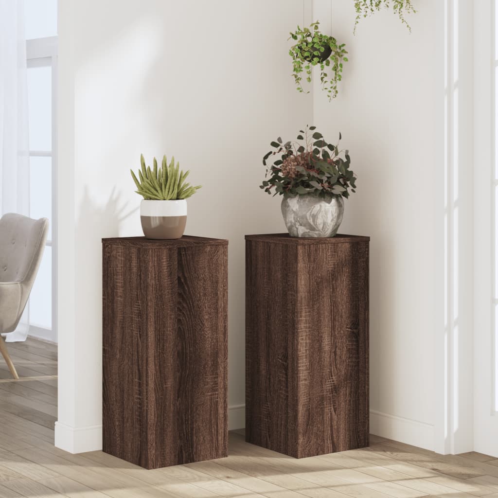 Supporti Per Piante 2 Pz Bianchi 30X30X50Cm Legno Multistrato