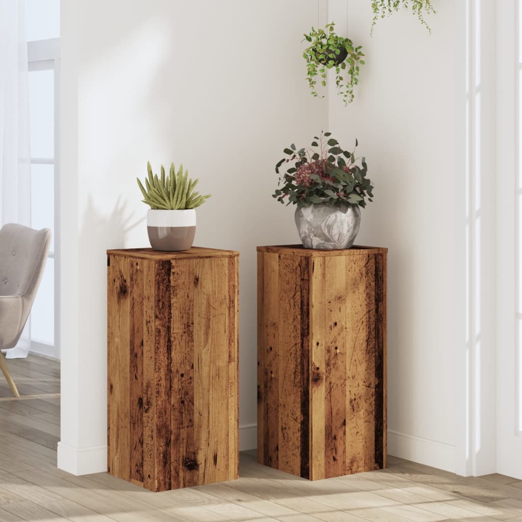 Supporti Per Piante 2 Pz Bianchi 30X30X50Cm Legno Multistrato