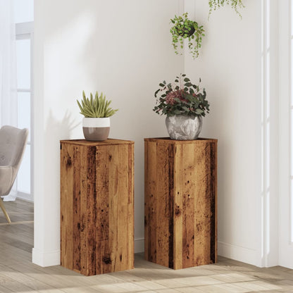 Supporti Per Piante 2 Pz Bianchi 30X30X50Cm Legno Multistrato