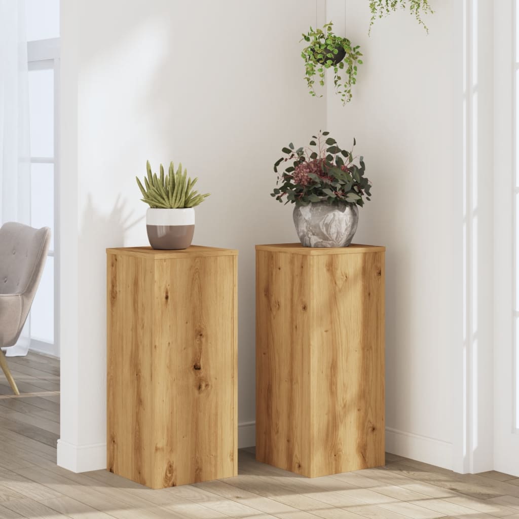 Supporti Per Piante 2 Pz Bianchi 30X30X50Cm Legno Multistrato