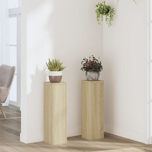 Supporti Per Piante 2 Pz Rovere 17X17X60 Cm In Multistrato