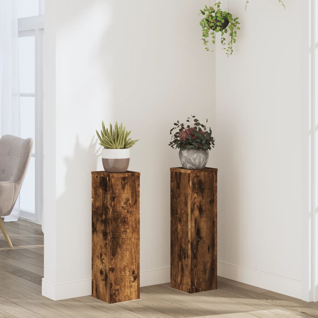 Supporti Per Piante 2 Pz Bianchi 30X30X50Cm Legno Multistrato