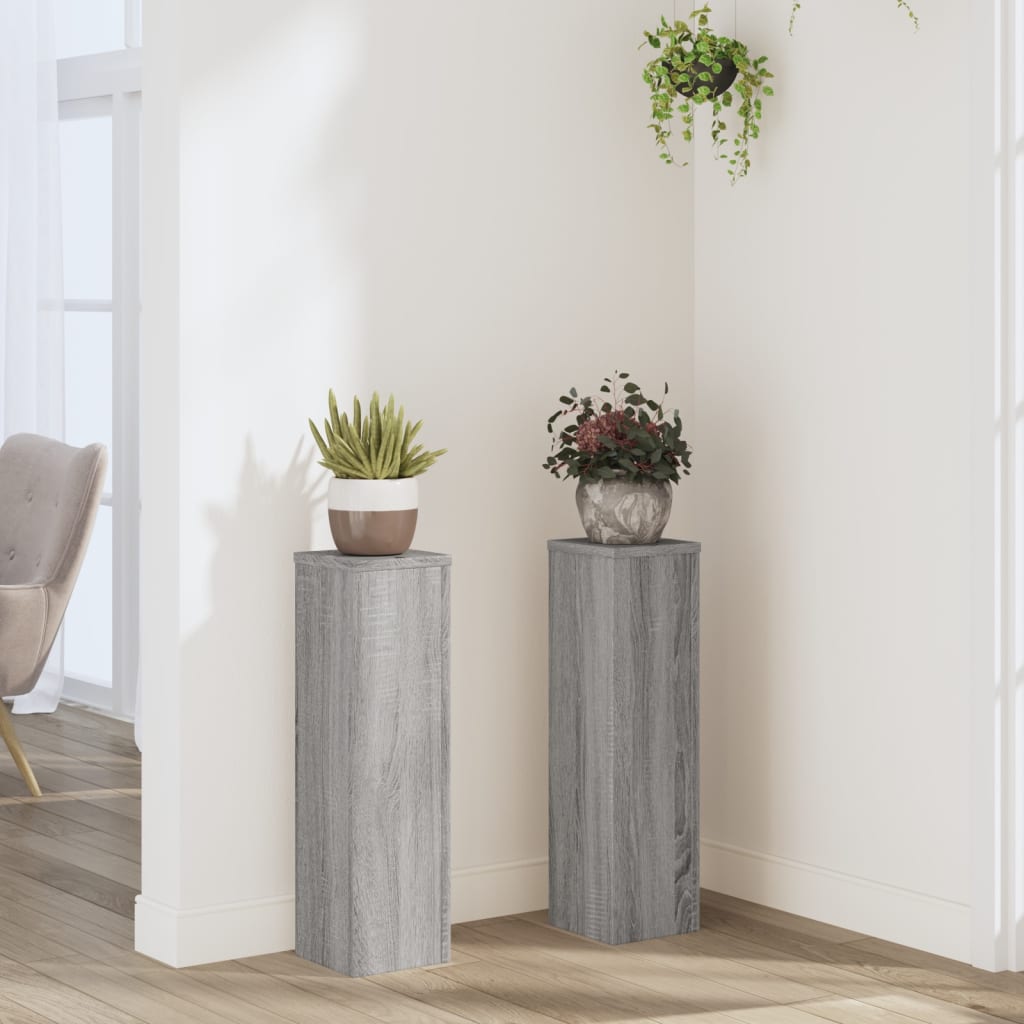 Supporti Per Piante 2 Pz Bianchi 30X30X50Cm Legno Multistrato