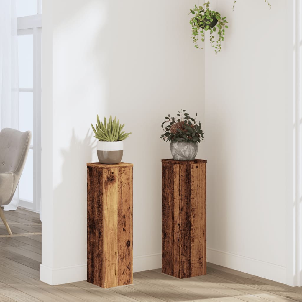 Supporti Per Piante 2 Pz Bianchi 30X30X50Cm Legno Multistrato