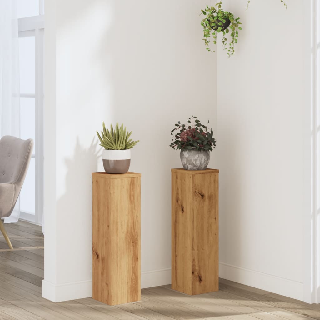 Supporti Per Piante 2 Pz Bianchi 30X30X50Cm Legno Multistrato