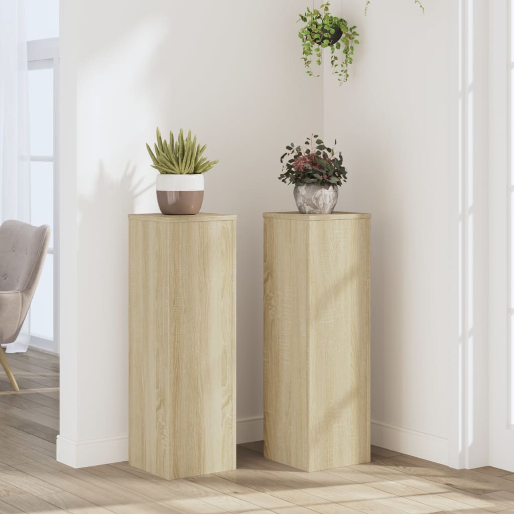 Supporti Per Piante 2 Pz Bianchi 30X30X50Cm Legno Multistrato