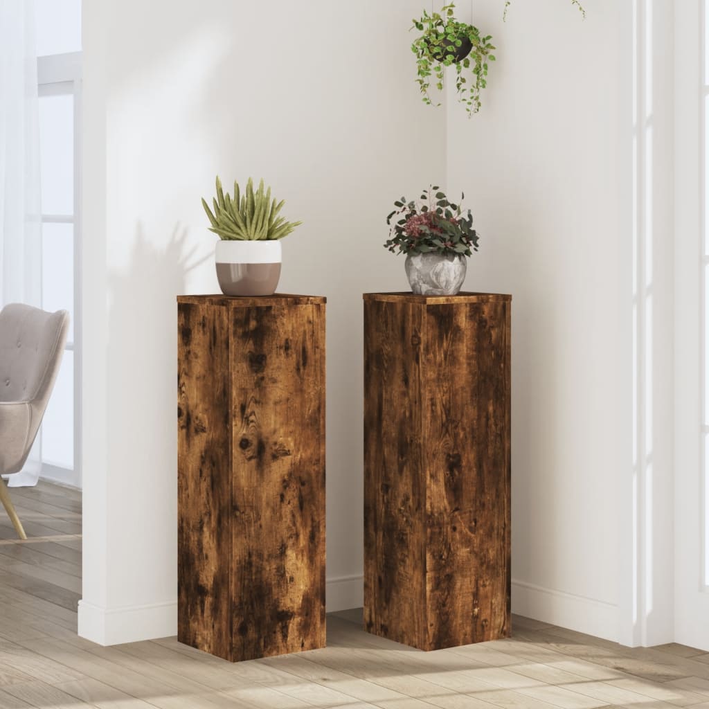 Supporti Per Piante 2 Pz Bianchi 30X30X50Cm Legno Multistrato
