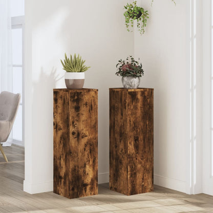 Supporti Per Piante 2 Pz Bianchi 30X30X50Cm Legno Multistrato