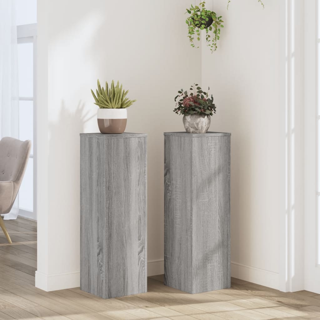 Supporti Per Piante 2 Pz Bianchi 30X30X50Cm Legno Multistrato