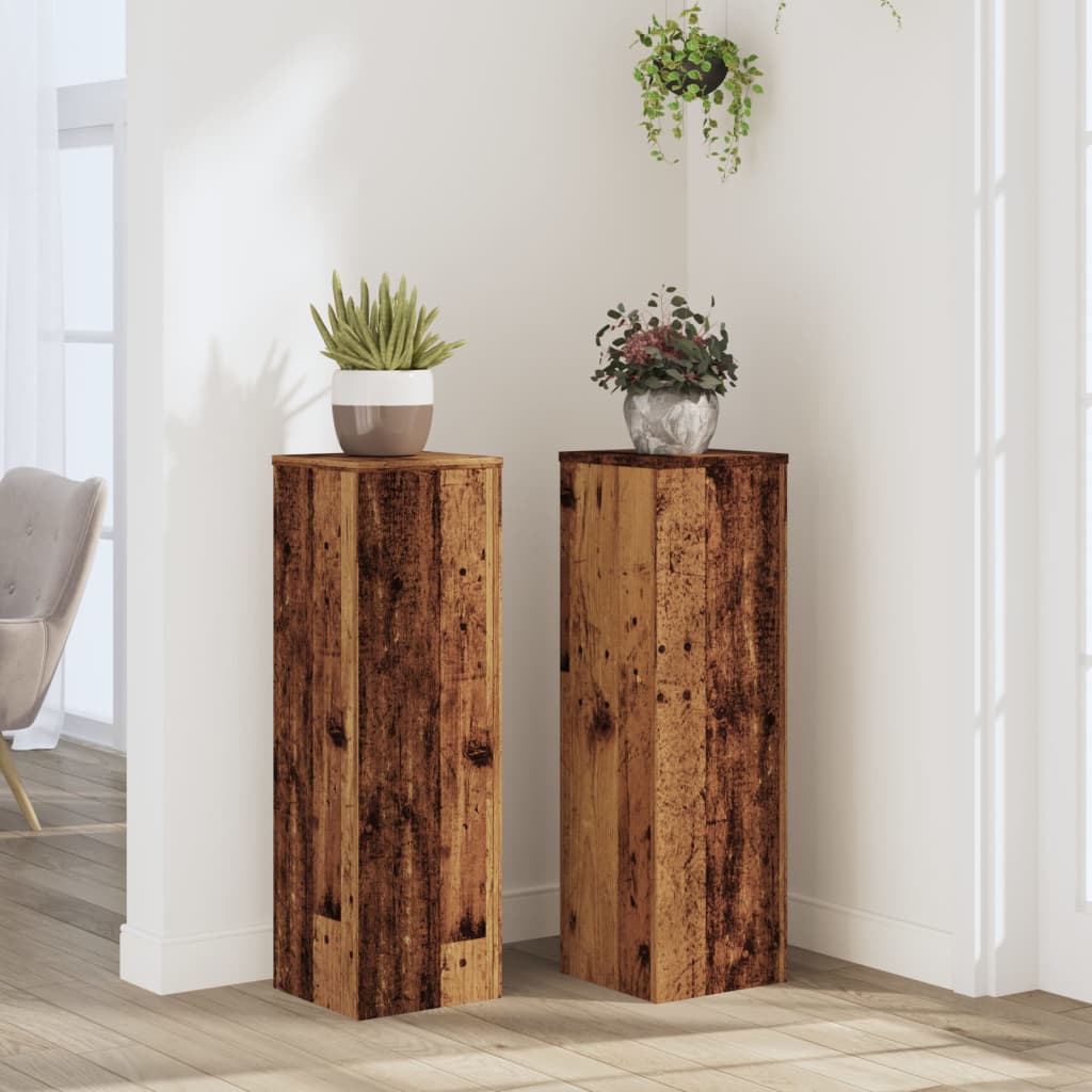 Supporti Per Piante 2 Pz Bianchi 30X30X50Cm Legno Multistrato