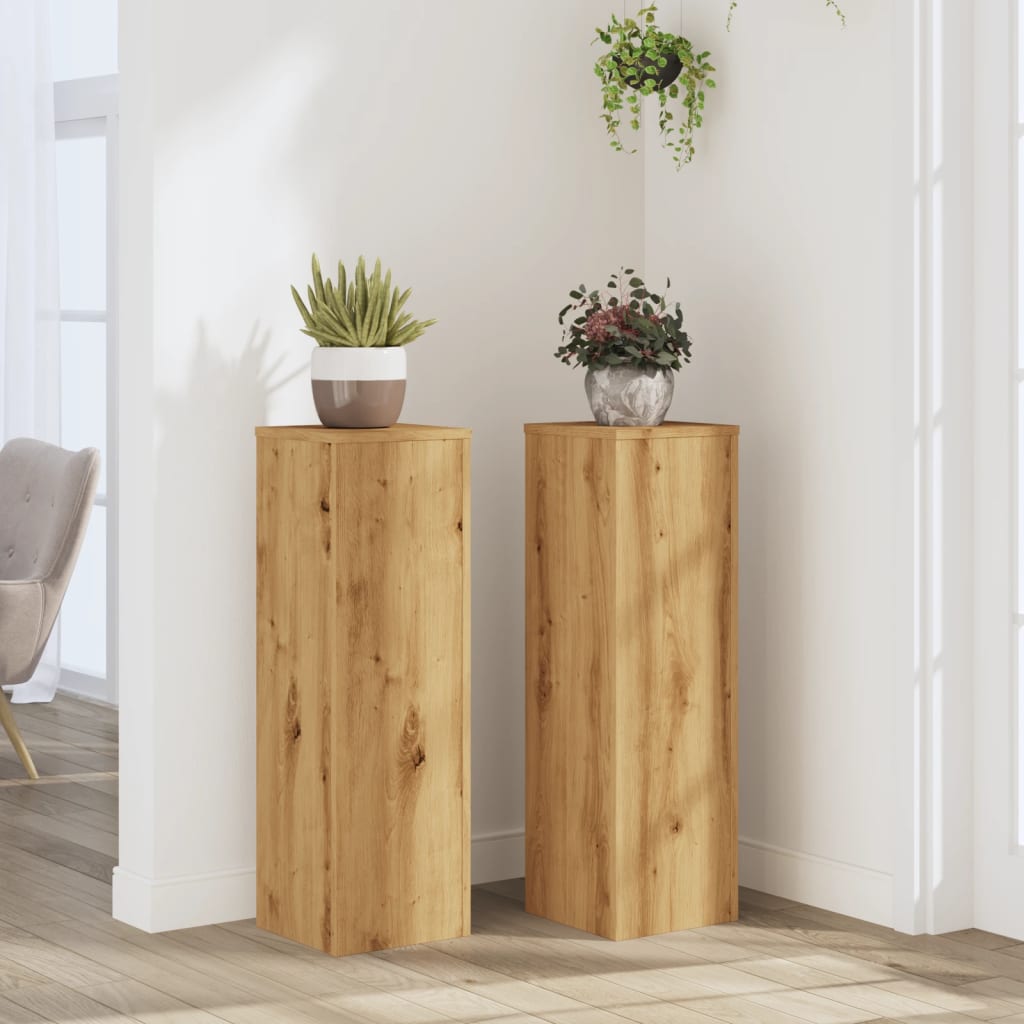 Supporti Per Piante 2 Pz Bianchi 30X30X50Cm Legno Multistrato