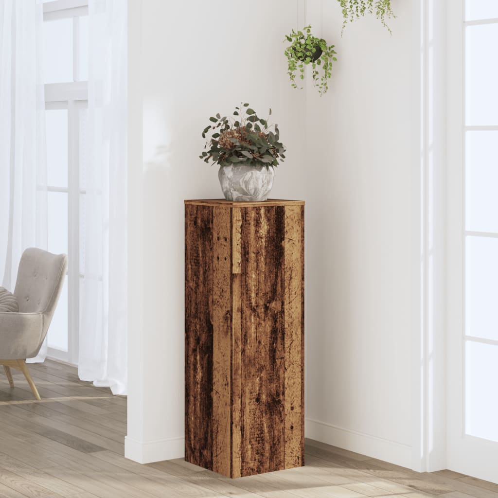 Supporto Per Piante Legno Vecchio 33X33X100 Cm In Truciolato