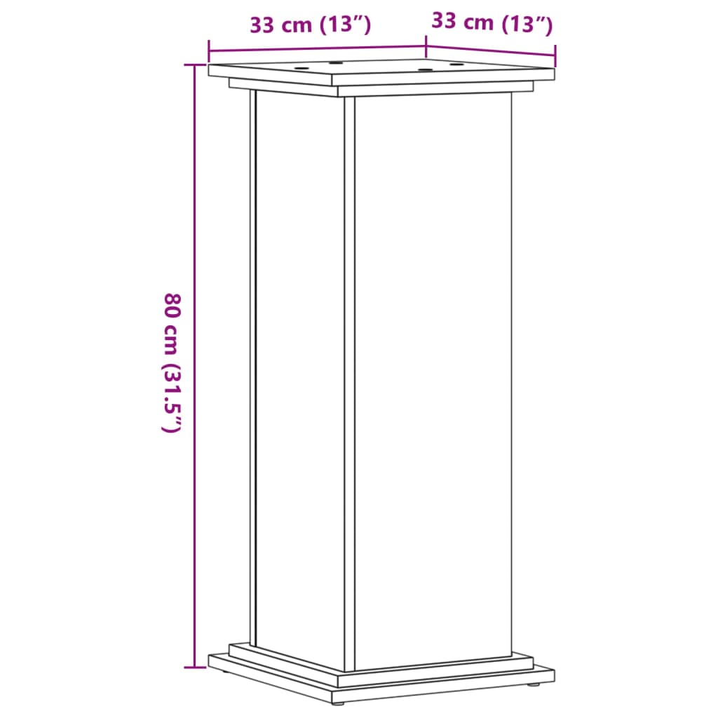 Supporto Per Piante Nero 33X33X80 Cm In Truciolato