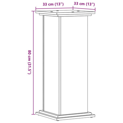 Supporto Per Piante Nero 33X33X80 Cm In Truciolato