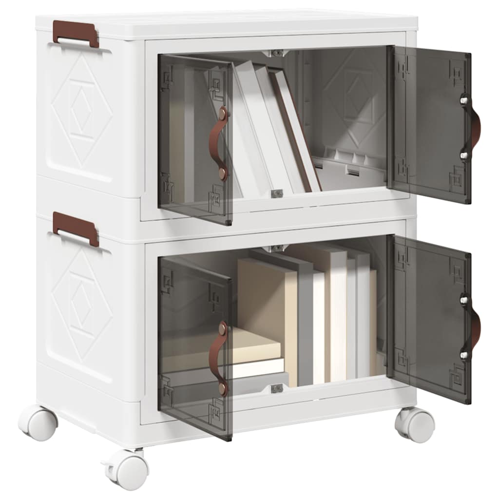 Scatola Portaoggetti Con Ruote 3 Livelli 28 L 48,5X29,5X86 Cm