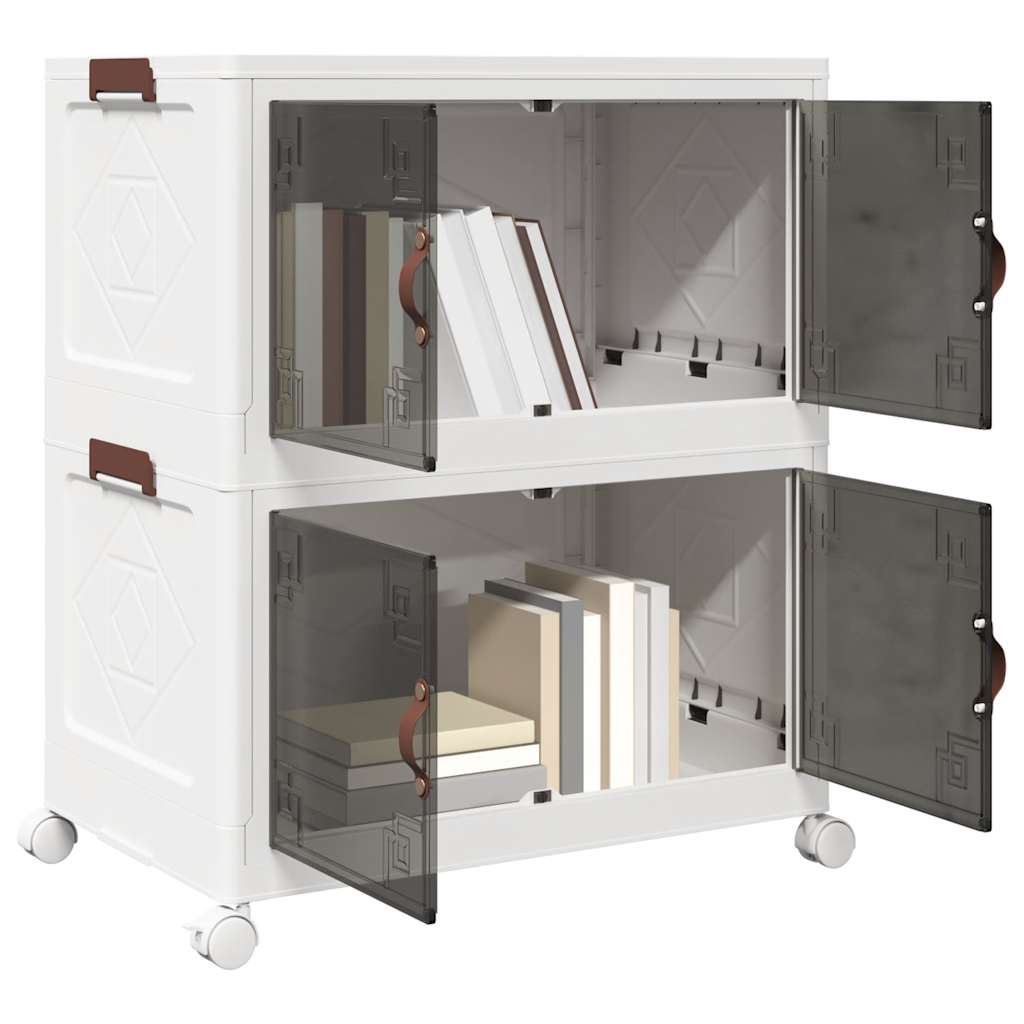 Scatola Portaoggetti Con Ruote 3 Livelli 28 L 48,5X29,5X86 Cm