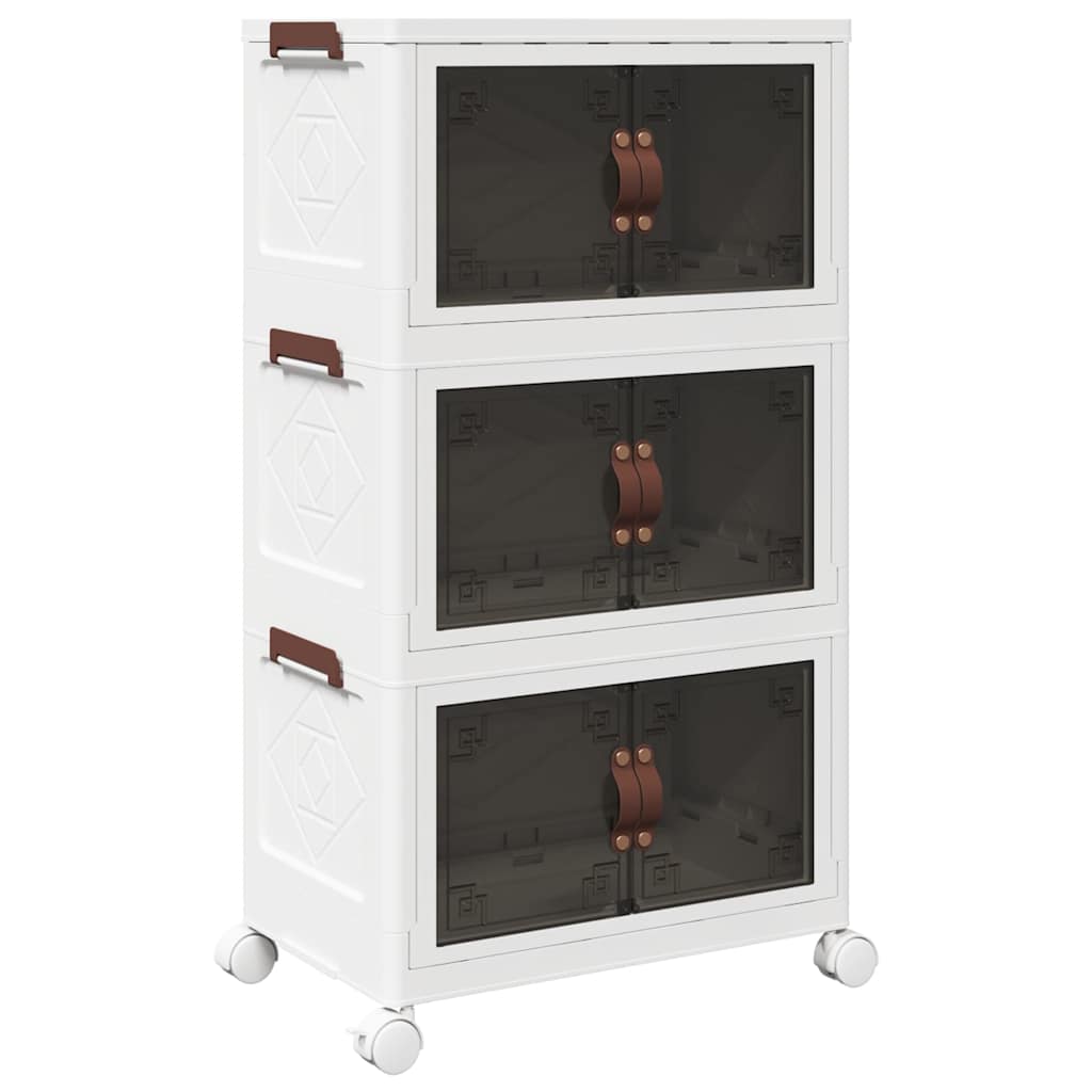 Scatola Portaoggetti Con Ruote 3 Livelli 28 L 48,5X29,5X86 Cm