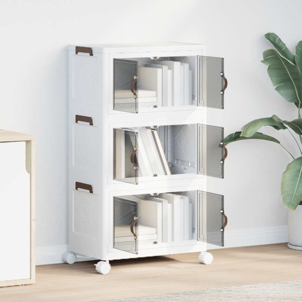 Scatola Portaoggetti Con Ruote 3 Livelli 28 L 48,5X29,5X86 Cm
