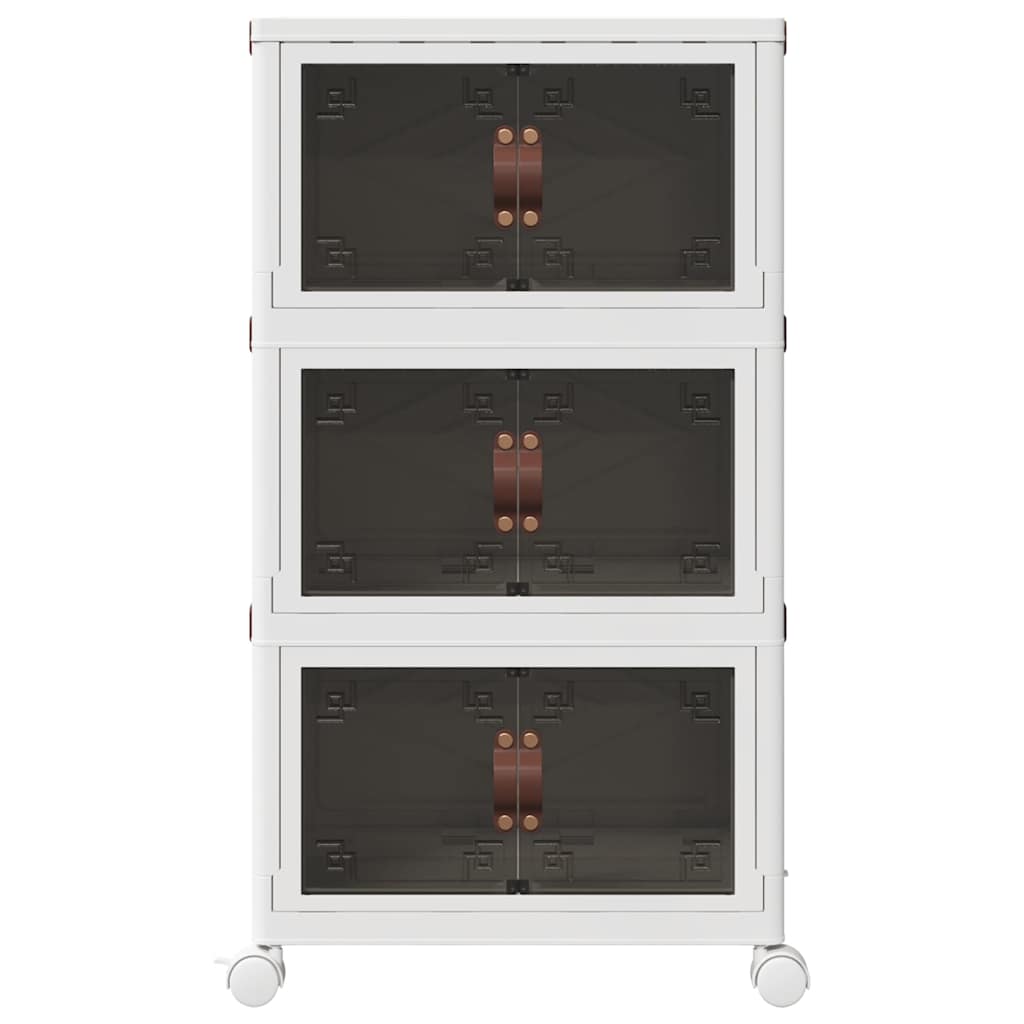 Scatola Portaoggetti Con Ruote 3 Livelli 28 L 48,5X29,5X86 Cm