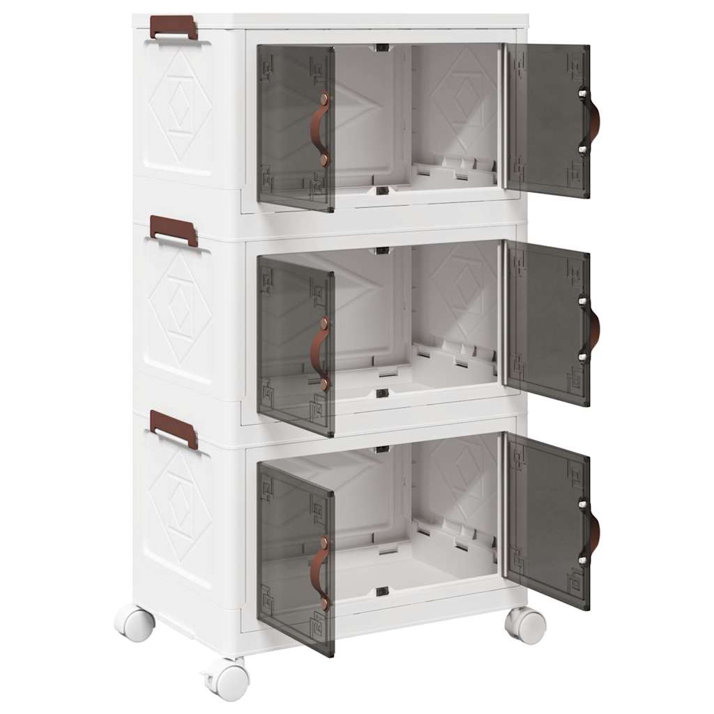 Scatola Portaoggetti Con Ruote 3 Livelli 28 L 48,5X29,5X86 Cm