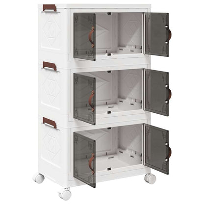 Scatola Portaoggetti Con Ruote 3 Livelli 28 L 48,5X29,5X86 Cm
