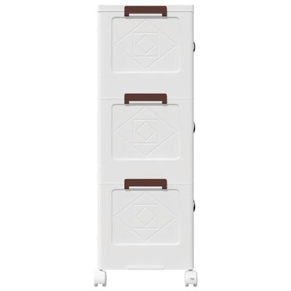 Scatola Portaoggetti Con Ruote 3 Livelli 28 L 48,5X29,5X86 Cm