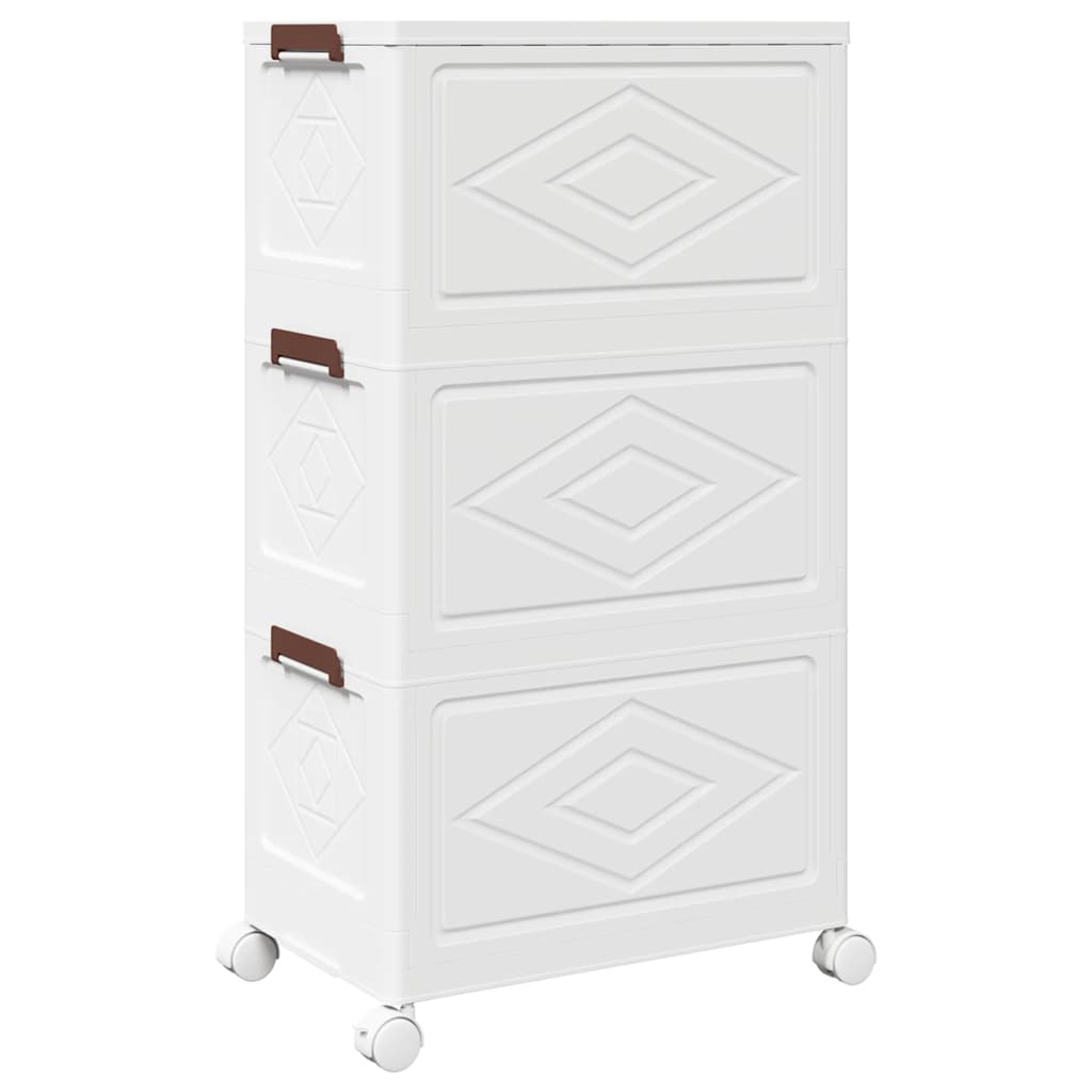 Scatola Portaoggetti Con Ruote 3 Livelli 28 L 48,5X29,5X86 Cm