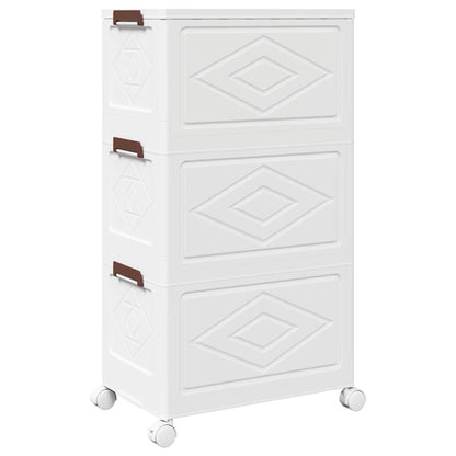 Scatola Portaoggetti Con Ruote 3 Livelli 28 L 48,5X29,5X86 Cm