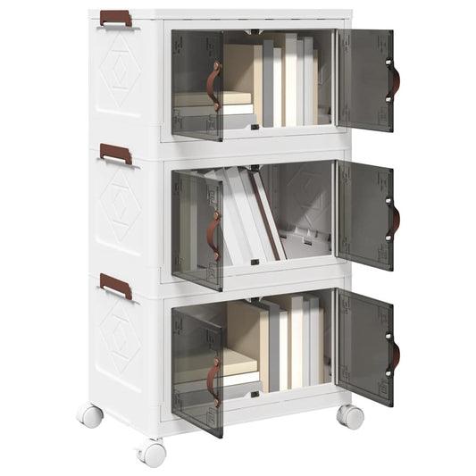 Scatola Portaoggetti Con Ruote 3 Livelli 28 L 48,5X29,5X86 Cm