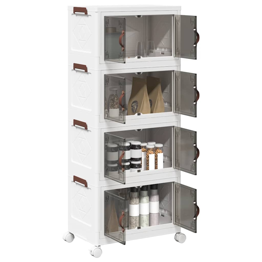 Scatola Portaoggetti Con Ruote 3 Livelli 28 L 48,5X29,5X86 Cm