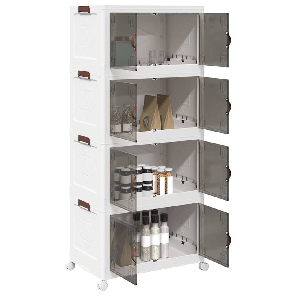 Scatola Portaoggetti Con Ruote 3 Livelli 28 L 48,5X29,5X86 Cm