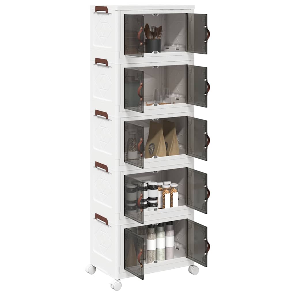 Scatola Portaoggetti Con Ruote 3 Livelli 28 L 48,5X29,5X86 Cm