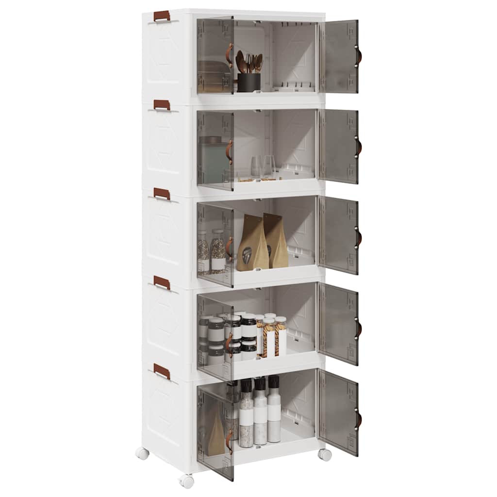Scatola Portaoggetti Con Ruote 3 Livelli 28 L 48,5X29,5X86 Cm