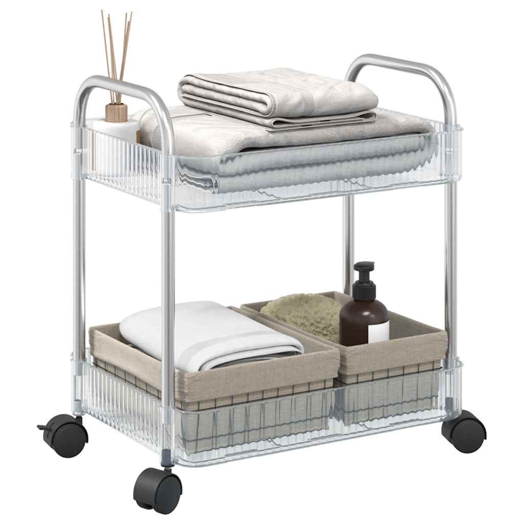 Carrello Portaoggetti A 2 Livelli 37X28X43,5 Cm In Acrilico