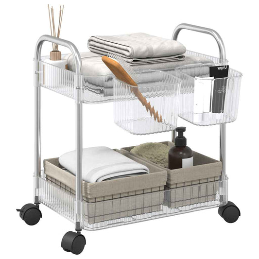 Carrello Portaoggetti A 2 Livelli 37X28X43,5 Cm In Acrilico