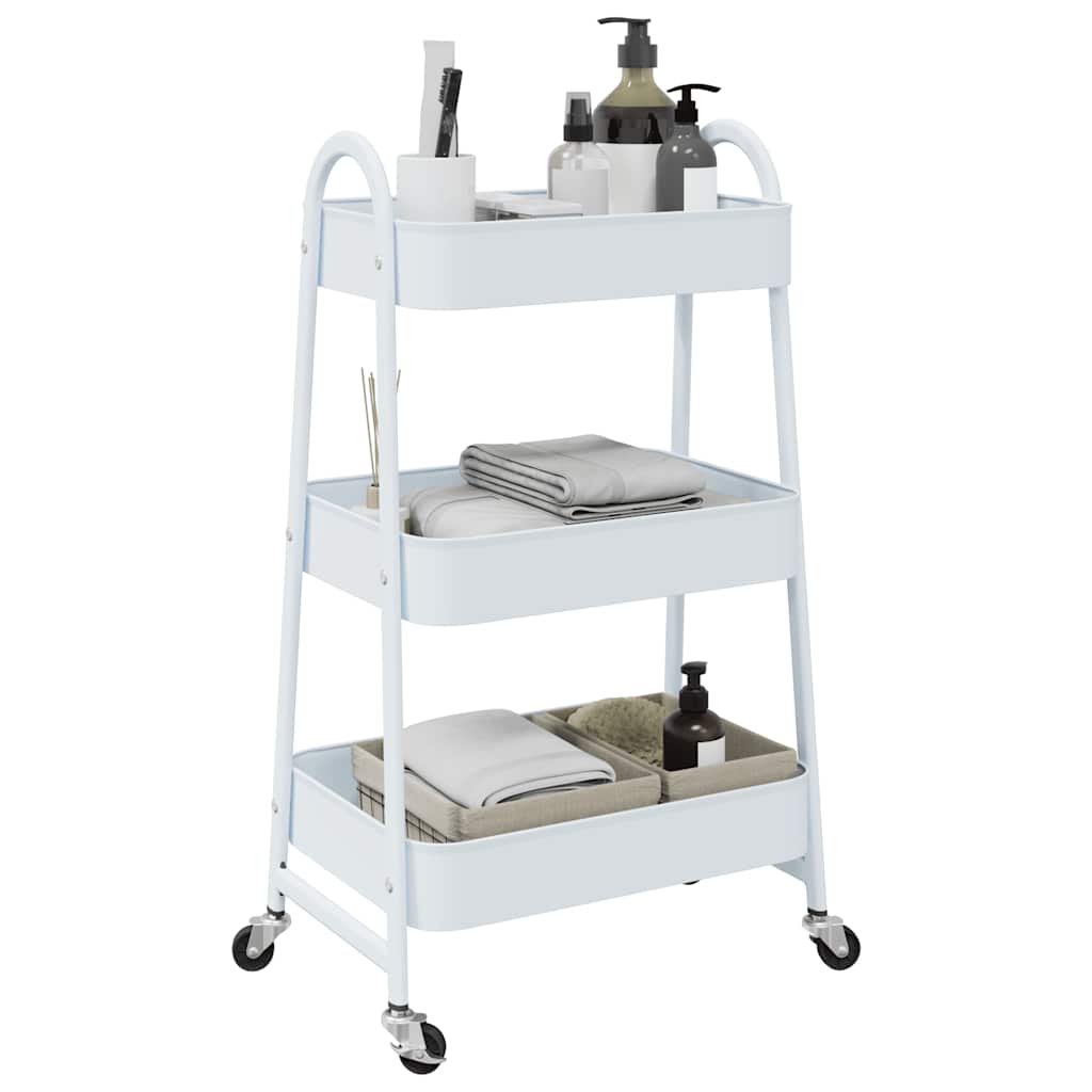Carrello Portaoggetti A 3 Ripiani 42X41,5X77 Cm In Acciaio